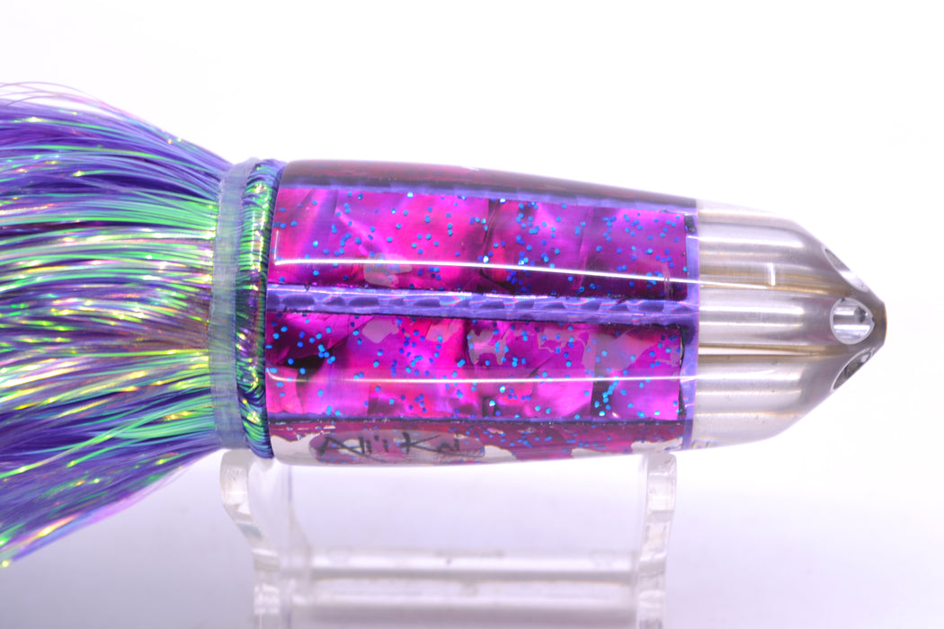 Ali'i Kai Lures Purple MOP Six Shooter 9" 6oz Flashabou Purple/Black-White
