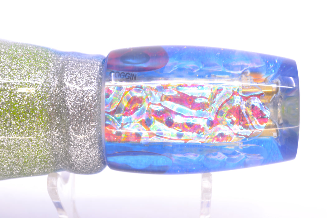 Coggin Lures Ice Rainbow Dichro Blue Back Medium Copalure Invert 10" 8oz Skirted