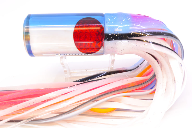 Crampton Baits Real White MOP Blue Back Red Eyes Flat Face Tube 12" 7oz Skirted Gay Bob