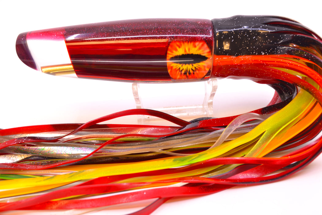 Coggin Lures Red Mirrored Red Back Old Style Stick Swimmer 12" 8oz Skirted Black & Red GZE
