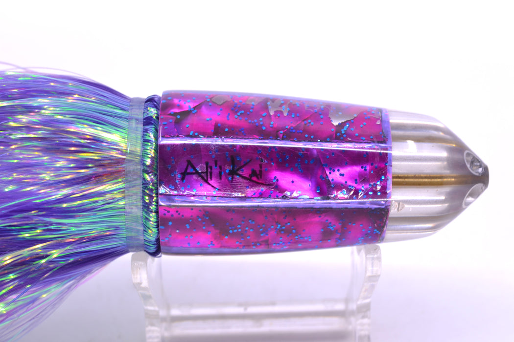 Ali'i Kai Lures Purple MOP Six Shooter 9" 6oz Flashabou Purple/Black-White