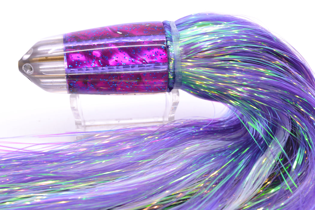 Ali'i Kai Lures Purple MOP Six Shooter 9" 6oz Flashabou Purple/Black-White