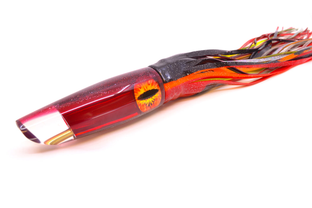 Coggin Lures Red Mirrored Red Back Old Style Stick Swimmer 12" 8oz Skirted Black & Red GZE