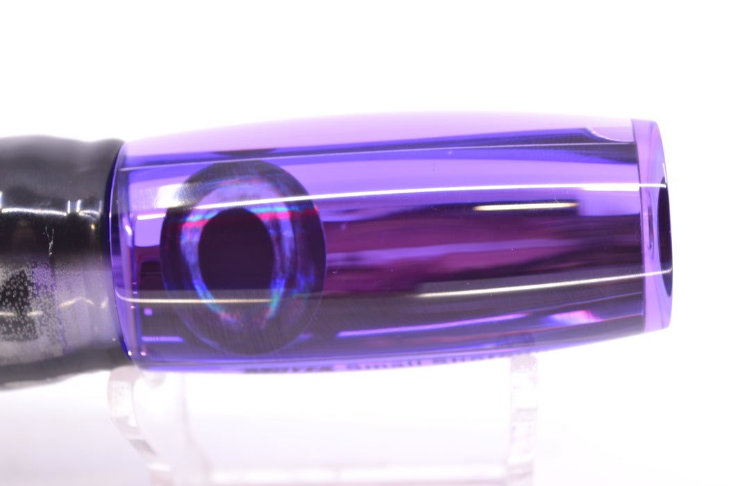 Moyes Lures Purple Mirrored Taxi Eyes Small Shotgun 9" 4oz Skirted Black Skipjack