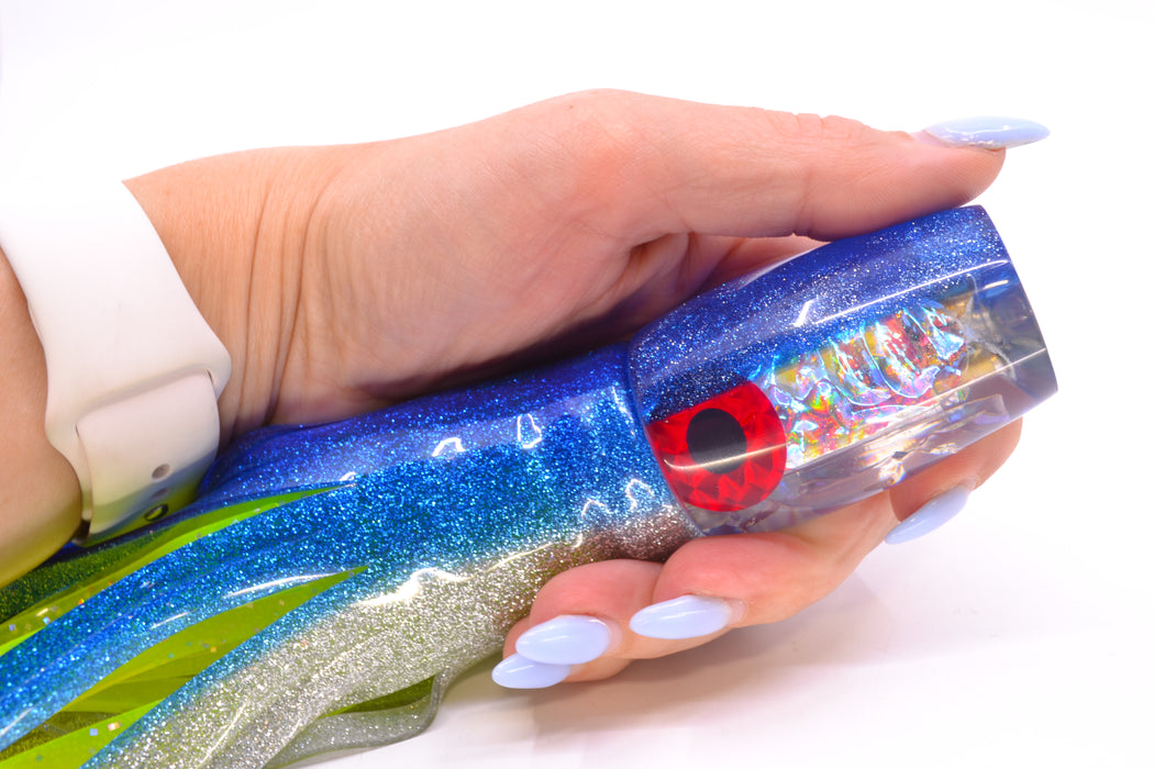 Coggin Lures Ice Rainbow Dichro Blue Back Medium Copalure Invert 10" 8oz Skirted