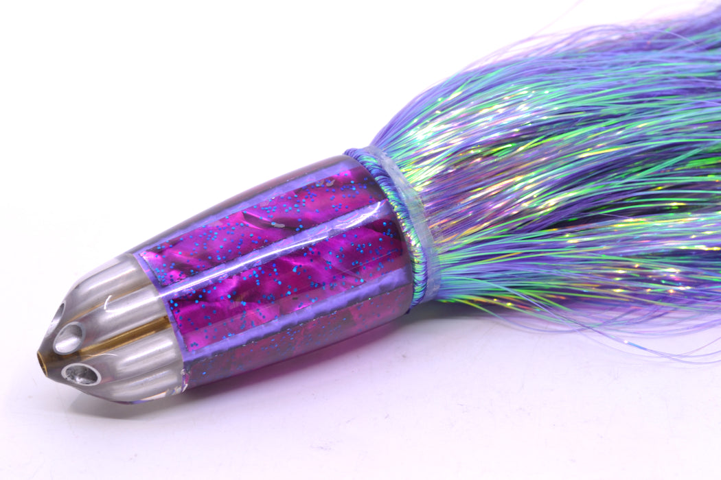 Ali'i Kai Lures Purple MOP Six Shooter 9" 6oz Flashabou Purple/Black-White