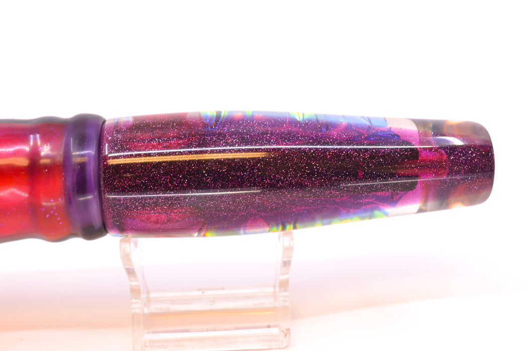 Coggin Lures Pink-Green Dichro Purple Back Old Style Stick Swimmer 12" 8oz Skirted Skipjack GZE
