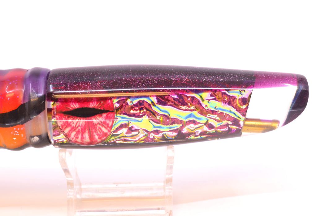 Coggin Lures Pink-Green Dichro Purple Back Old Style Stick Swimmer 12" 8oz Skirted Skipjack GZE