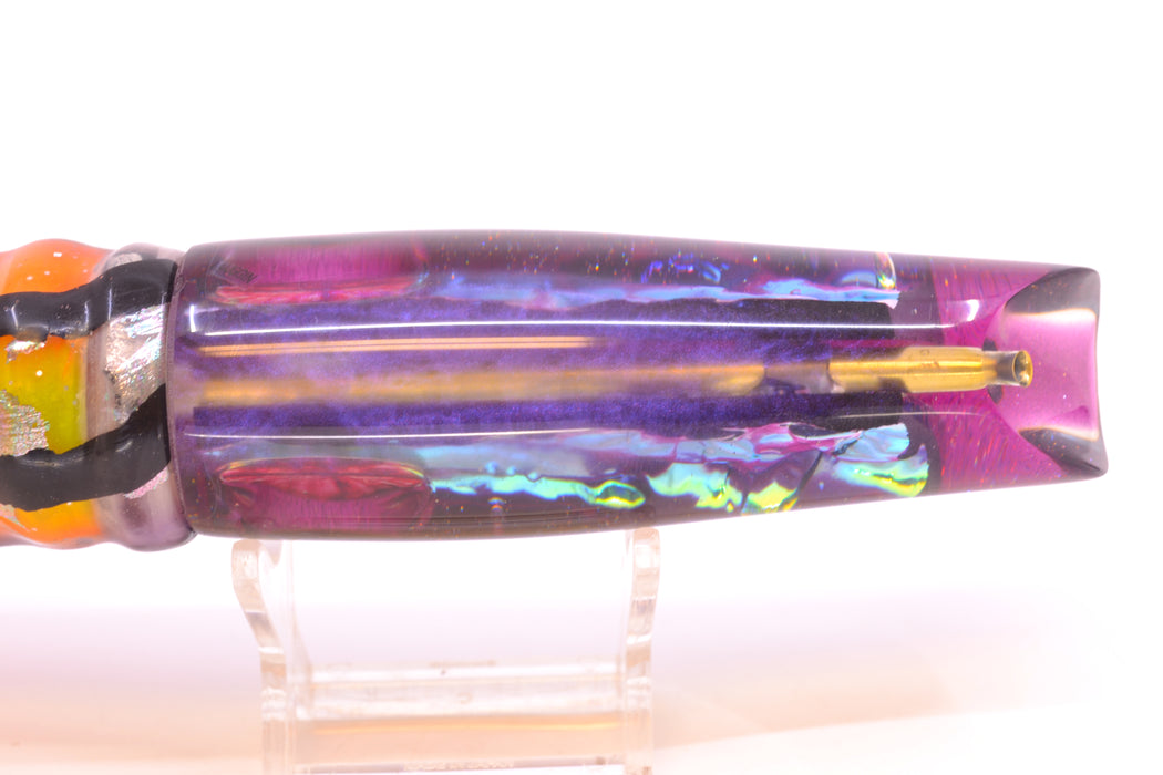 Coggin Lures Pink-Green Dichro Purple Back Old Style Stick Swimmer 12" 8oz Skirted Skipjack GZE