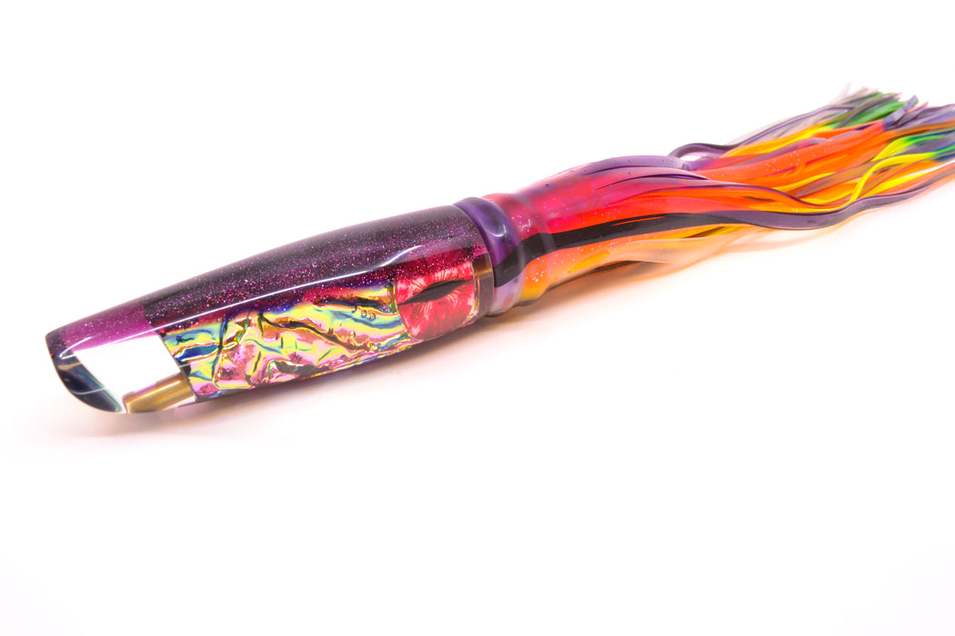 Coggin Lures Pink-Green Dichro Purple Back Old Style Stick Swimmer 12" 8oz Skirted Skipjack GZE