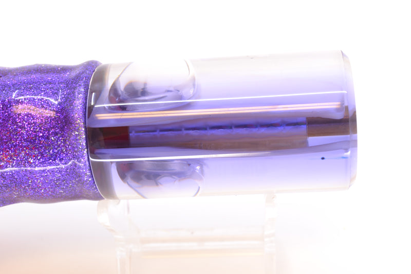 Crampton Baits Real White MOP Purple Back Flat Face Tube 12" 7oz Skirted Purple-Silver