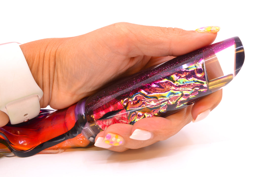 Coggin Lures Pink-Green Dichro Purple Back Old Style Stick Swimmer 12" 8oz Skirted Skipjack GZE