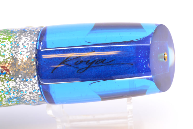 Koya Lures Ice Blue Rainbow Red Eyes Straight Runner 12" 9.5oz Skirted Blue-Yellow-Silver