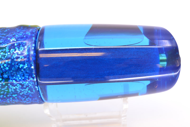 Koya Lures Ice Blue Rainbow Red Eyes Straight Runner 12" 9.5oz Skirted Blue-Yellow-Silver