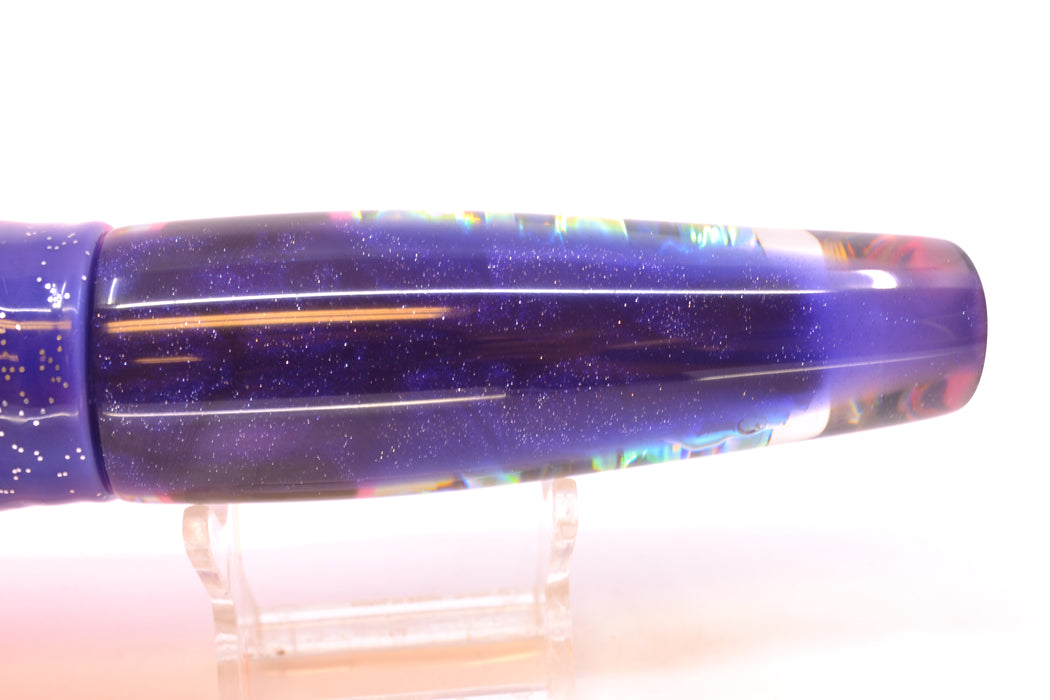 Coggin Lures Purple-Green Dichro Purple Back Old Style Stick Swimmer 12" 8oz Skirted GZE