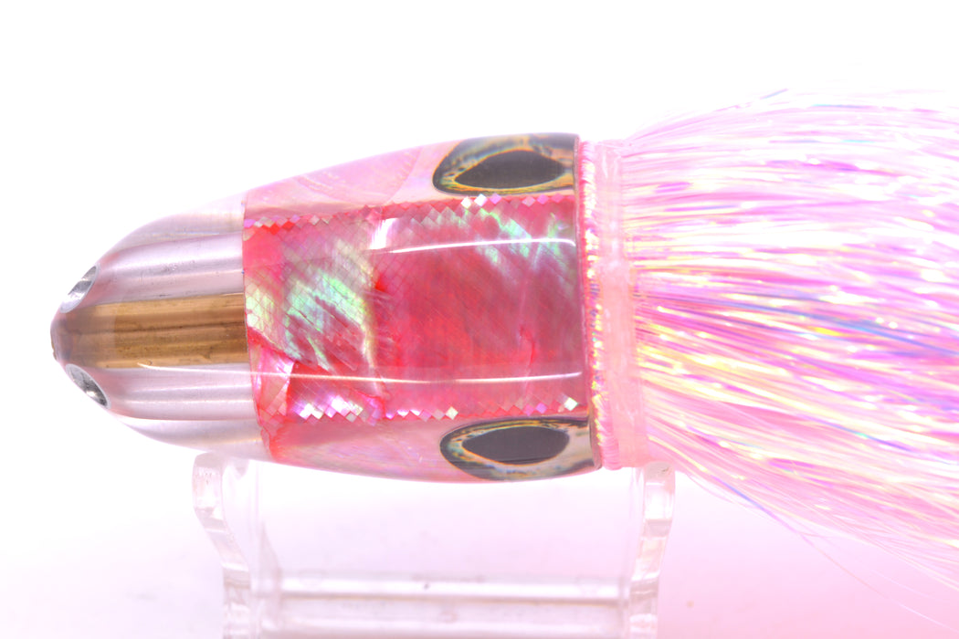 Ali'i Kai Lures Pink MOP UFO Jet 9"+ 6.5oz Flashabou Pink/White