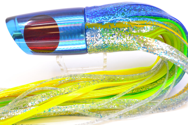 Koya Lures Ice Blue Rainbow Red Eyes Straight Runner 12" 9.5oz Skirted Blue-Yellow-Silver