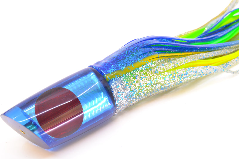 Koya Lures Ice Blue Rainbow Red Eyes Straight Runner 12" 9.5oz Skirted Blue-Yellow-Silver