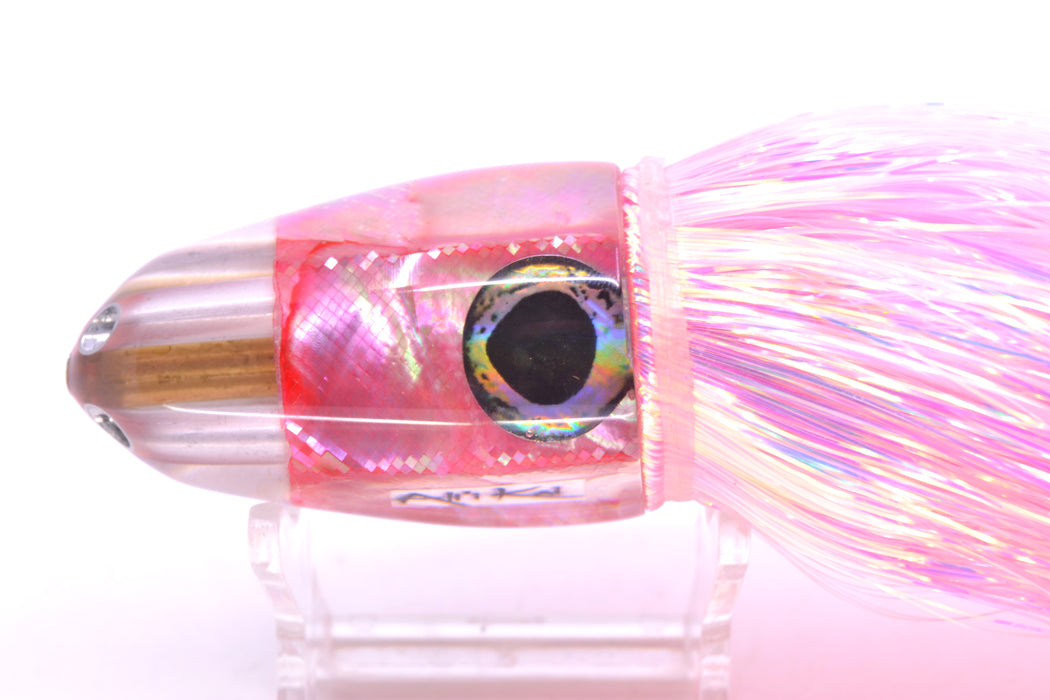 Ali'i Kai Lures Pink MOP UFO Jet 9"+ 6.5oz Flashabou Pink/White