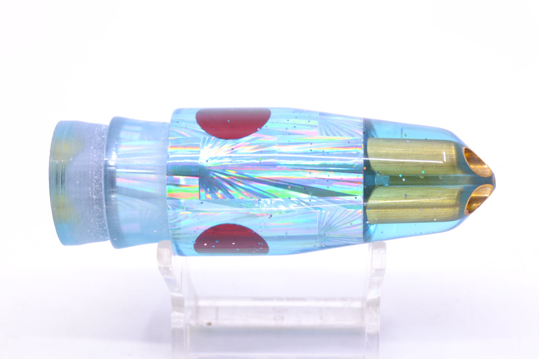 Tanigawa Lures Ice Blue Rainbow Starburst Red Eyes 2-Hole Bullet 9"+ 7.8oz GZE