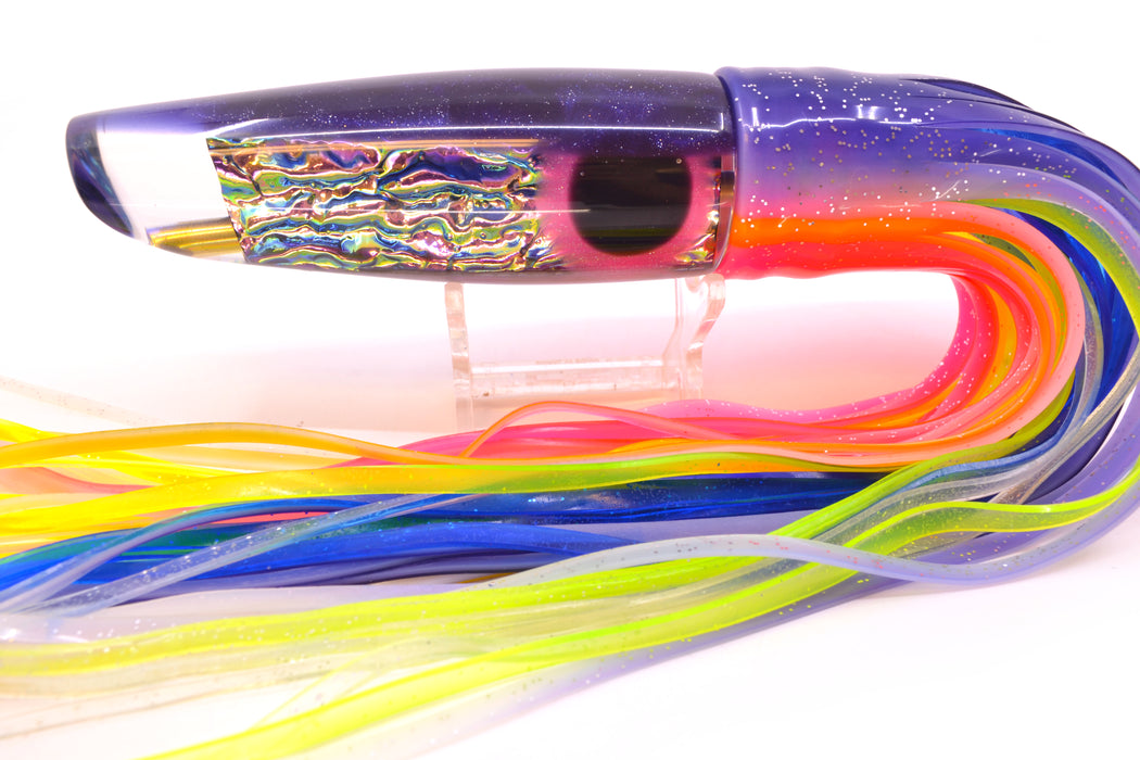 Coggin Lures Purple-Green Dichro Purple Back Old Style Stick Swimmer 12" 8oz Skirted GZE