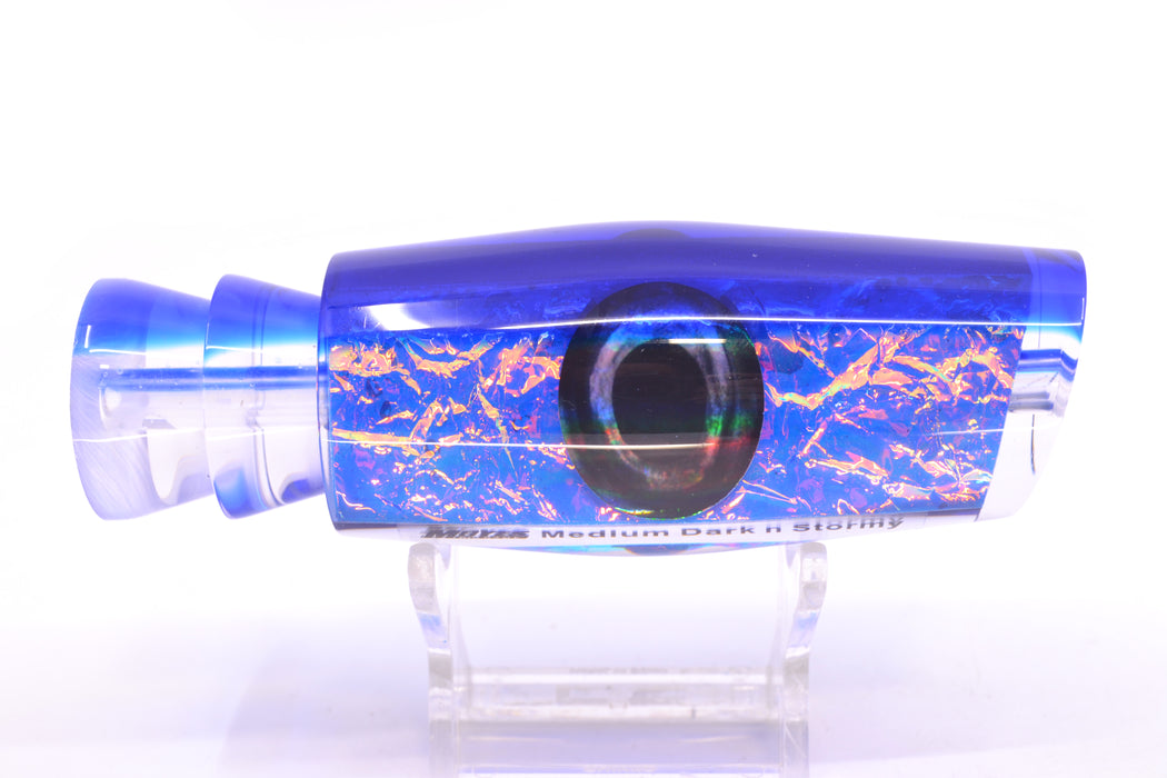 Moyes Lures Blue-Pink Dichro Blue Back Taxi Eyes Medium Dark-N-Stormy 12" 5oz