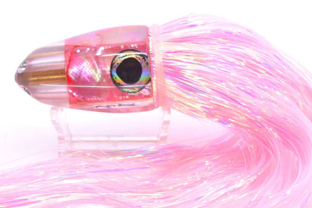 Ali'i Kai Lures Pink MOP UFO Jet 9"+ 6.5oz Flashabou Pink/White