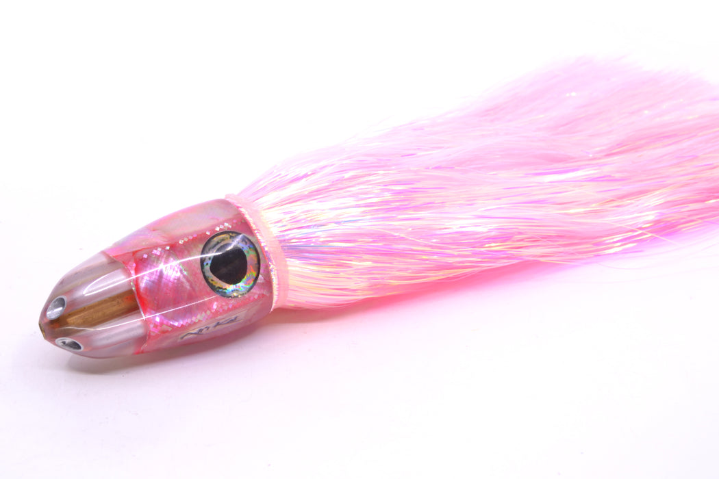 Ali'i Kai Lures Pink MOP UFO Jet 9"+ 6.5oz Flashabou Pink/White