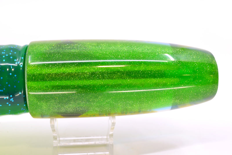 Coggin Lures Yellow S&P Green-Blue Back 70's Tado Swimmer 16" 22oz Skirted Mahi
