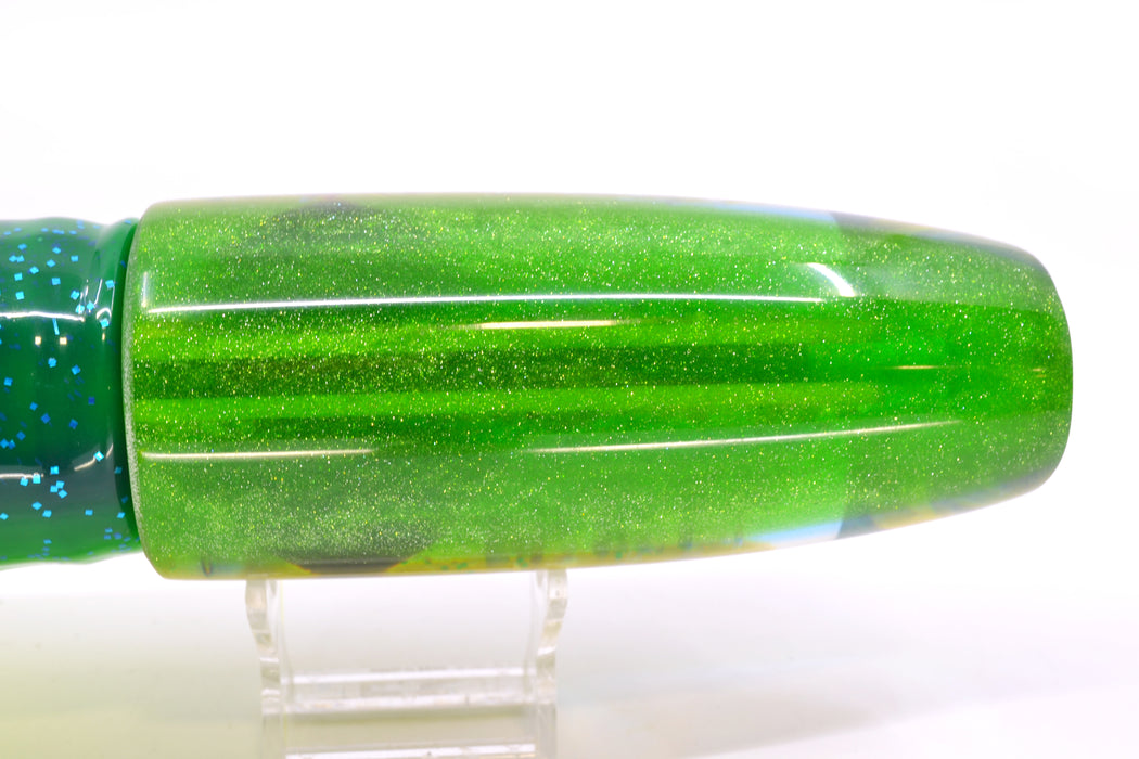 Coggin Lures Yellow S&P Green-Blue Back 70's Tado Swimmer 16" 22oz Skirted Mahi