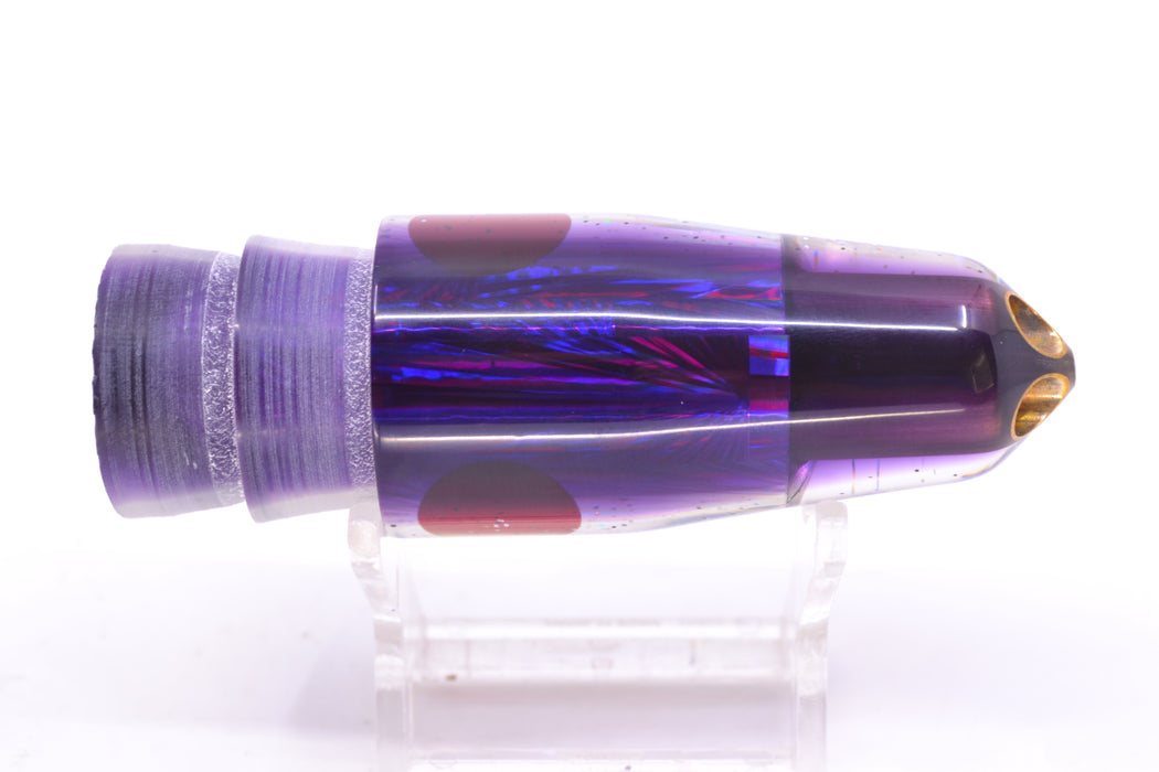Tanigawa Lures Silver Rainbow Starburst Purple Back Red Eyes 2-Hole Bullet 9"+ 7.8oz GZE