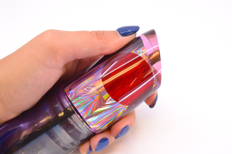 Koya Lures Purple Rainbow Starburst Red Eyes Straight Runner 12" 9.5oz Skirted Skipjack