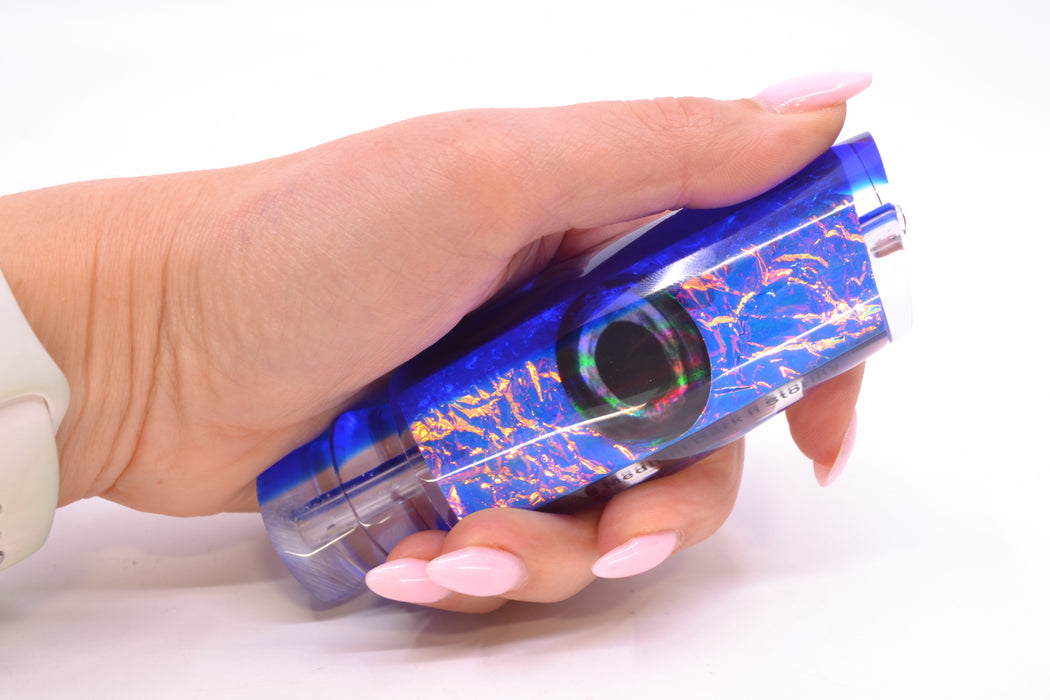 Moyes Lures Blue-Pink Dichro Blue Back Taxi Eyes Medium Dark-N-Stormy 12" 5oz