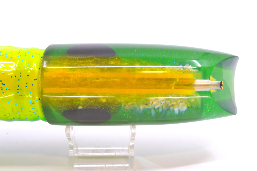 Coggin Lures Yellow S&P Green-Blue Back 70's Tado Swimmer 16" 22oz Skirted Mahi