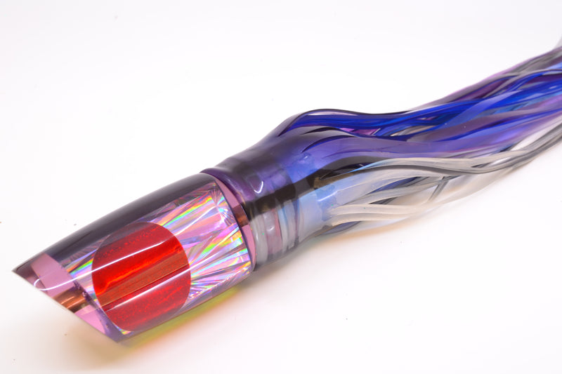 Koya Lures Purple Rainbow Starburst Red Eyes Straight Runner 12" 9.5oz Skirted Skipjack