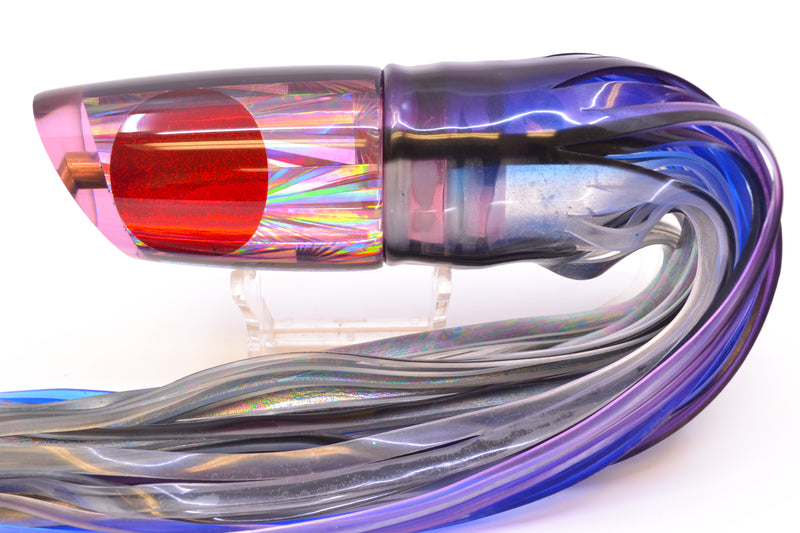 Koya Lures Purple Rainbow Starburst Red Eyes Straight Runner 12" 9.5oz Skirted Skipjack
