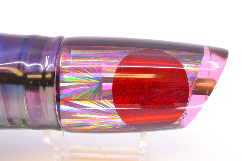 Koya Lures Purple Rainbow Starburst Red Eyes Straight Runner 12" 9.5oz Skirted Skipjack