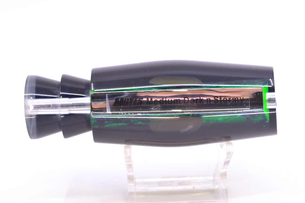 Moyes Lures Green-Orange Dichro Black Back Taxi Eyes Medium Dark-N-Stormy 12" 5oz