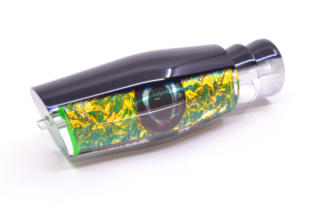 Moyes Lures Green-Orange Dichro Black Back Taxi Eyes Medium Dark-N-Stormy 12" 5oz