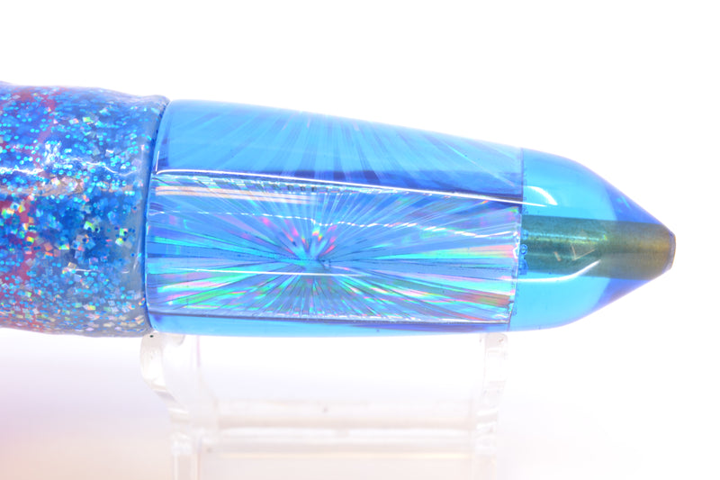 Koya Lures Blue Rainbow Starburst AK Bullet 9" 9oz Skirted Blue Dots/Pink