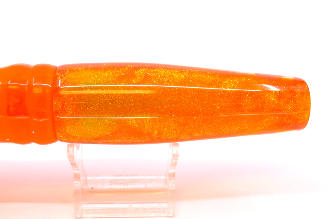 Coggin Lures Orange Pearl Glass Gold-Orange Back Old Style Stick Swimmer 12" 8oz Skirted GZE