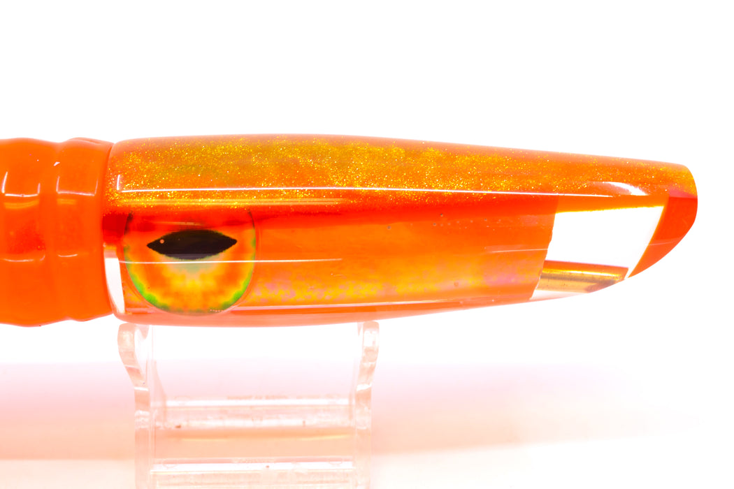 Coggin Lures Orange Pearl Glass Gold-Orange Back Old Style Stick Swimmer 12" 8oz Skirted GZE