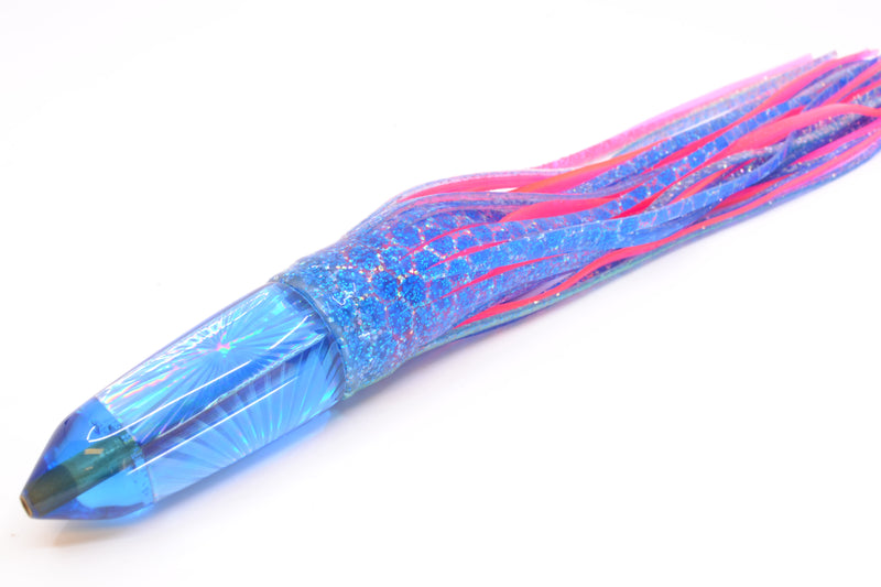 Koya Lures Blue Rainbow Starburst AK Bullet 9" 9oz Skirted Blue Dots/Pink
