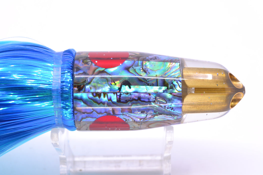 Tanigawa Lures Paua Shell Red Eyes 2-Hole Bullet 9"+ 8.5oz Strobez Royal Blue-Ice Blue GZE