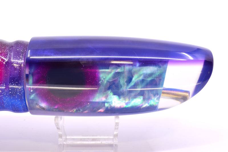 Coggin Lures Rainbow MOP Blue-Purple Back 70's Tado Swimmer 16" 22oz Skirted Purple-Blue