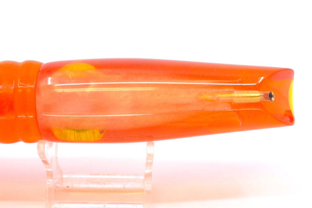 Coggin Lures Orange Pearl Glass Gold-Orange Back Old Style Stick Swimmer 12" 8oz Skirted GZE