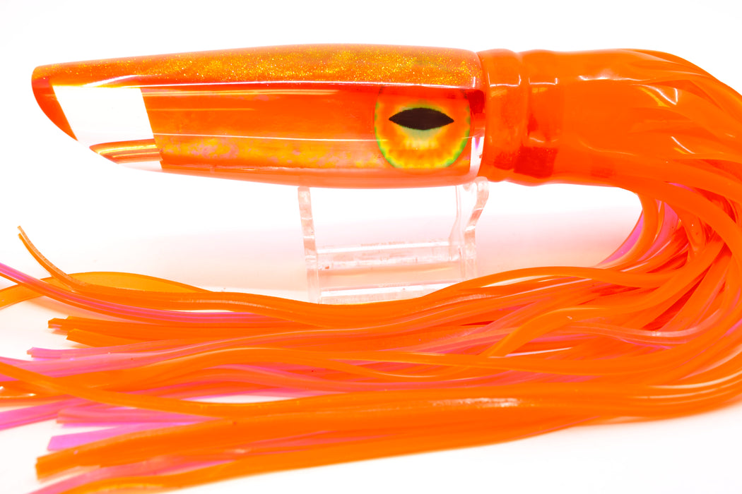 Coggin Lures Orange Pearl Glass Gold-Orange Back Old Style Stick Swimmer 12" 8oz Skirted GZE