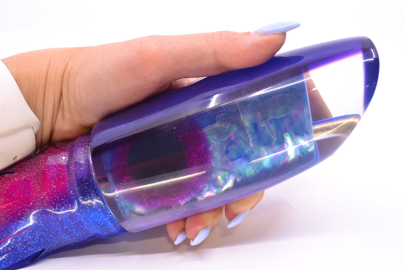 Coggin Lures Rainbow MOP Blue-Purple Back 70's Tado Swimmer 16" 22oz Skirted Purple-Blue