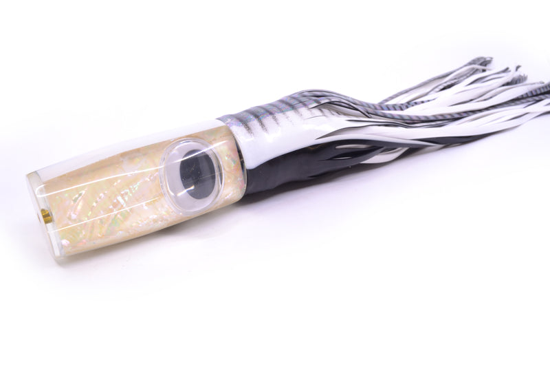 Koya Lures White Awabi Doll Eyes Hard Head 14" 14.5oz Skirted White Aurora