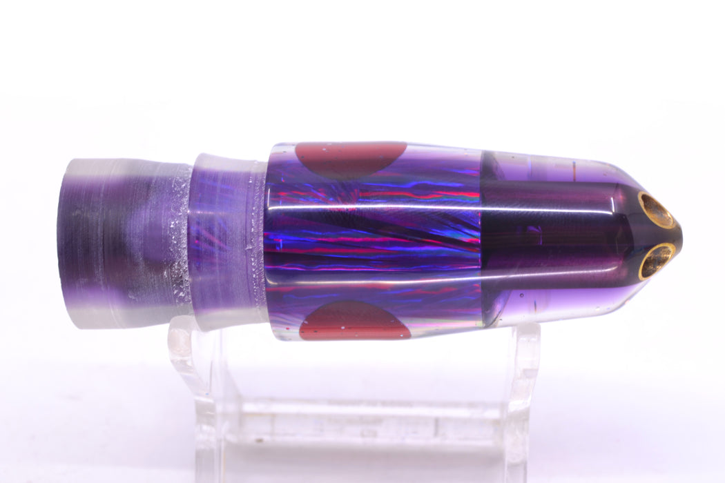 Tanigawa Lures Silver Rainbow Starburst Purple Back Red Eyes 2-Hole Bullet 7" 5oz